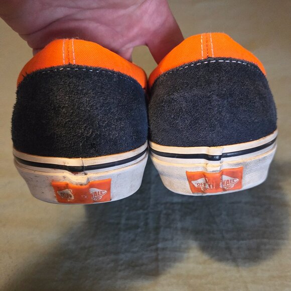 Vans Black & Neon Orange Sneakers, Mens 10.5, Womens 12 - Picture 3 of 6